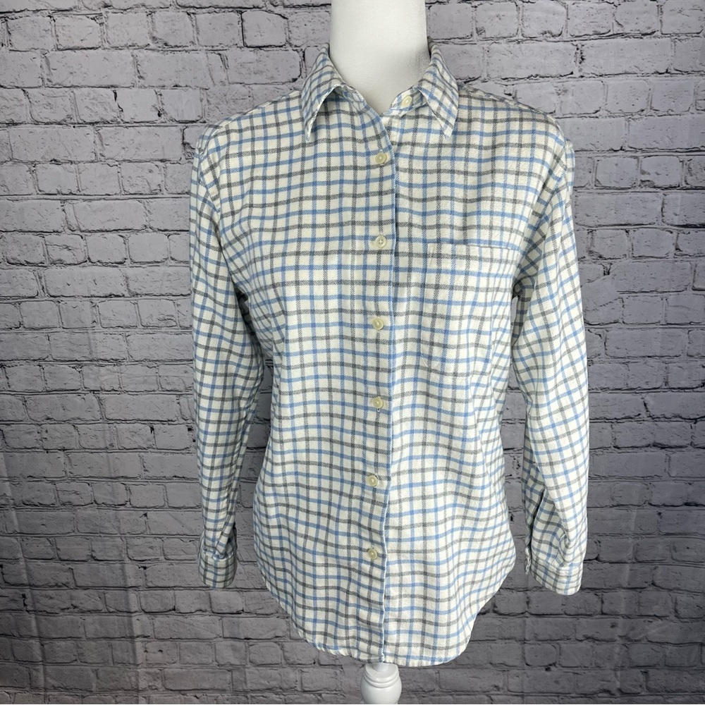 Eddie Bauer Women’s Plaid Button Down Long Sleeve Top Size S